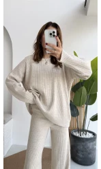 Caroline Triko Takım - Taş - Kod: 7207