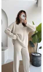 Caroline Triko Takım - Taş - Kod: 7207