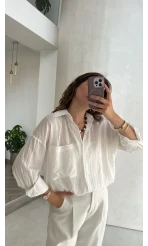 Catania Tek Cepli İnce Gömlek - Ekru - Kod: 2145