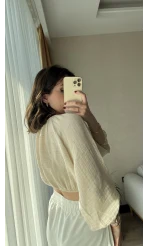 Cedriic Beli Lastikli Bluz