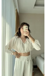 Cedriic Beli Lastikli Bluz