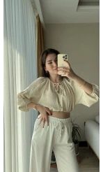 Cedriic Beli Lastikli Bluz