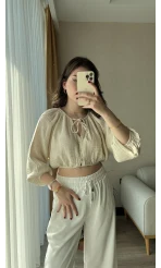 Cedriic Beli Lastikli Bluz