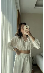 Cedriic Beli Lastikli Bluz