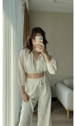 Cedriic Beli Lastikli Bluz