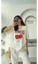 Cherry Baskılı T-shirt - 00350