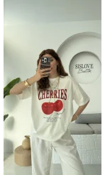 Cherry Baskılı T-shirt - 00350