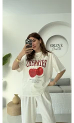 Cherry Baskılı T-shirt - 00350