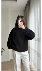 Chloé Oversize Kalın Sweatshirt Uzun Siyah