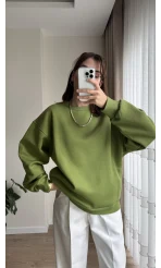 Chloé Oversize Kalın Sweatshirt Uzun Yeşil