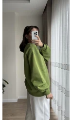 Chloé Oversize Kalın Sweatshirt Uzun Yeşil