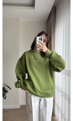Chloé Oversize Kalın Sweatshirt Uzun Yeşil