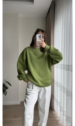 Chloé Oversize Kalın Sweatshirt Uzun Yeşil