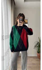 Chris Baklava Desenli Kalın Kazak