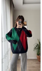 Chris Baklava Desenli Kalın Kazak