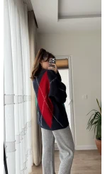 Chris Baklava Desenli Kalın Kazak