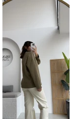 Çift Katman Görünümlü Sweat - Toprak - Kod: 1052