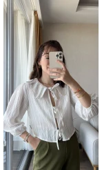 Çizgili Bağlamalı Gömlek