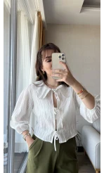 Çizgili Bağlamalı Gömlek