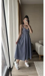 Çizgili Mavi Elbise