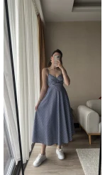 Çizgili Mavi Elbise