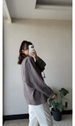 Çizgili Önden Bağlamalı Bluz Thistle Mor