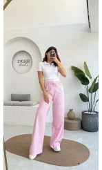Çizgili Pembe Pantolon