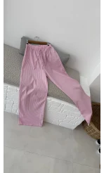 Çizgili Pembe Pantolon