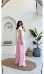 Çizgili Pembe Pantolon