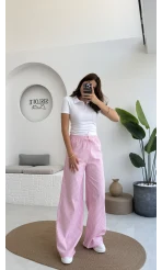 Çizgili Pembe Pantolon
