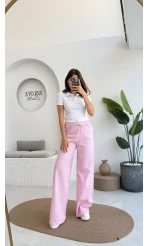 Çizgili Pembe Pantolon