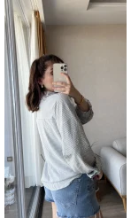 Çizgili Taşlı Gömlek