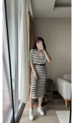 Çizgili Triko Elbise