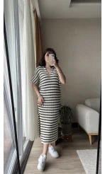 Çizgili Triko Elbise