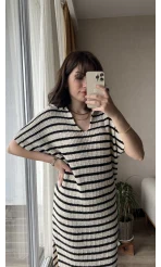 Çizgili Triko Elbise