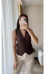 Clasic Acı Kahve Yelek