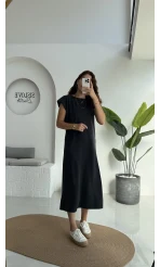 Clover Vatkalı Elbise - Koyu Antrasit