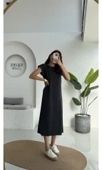 Clover Vatkalı Elbise - Koyu Antrasit