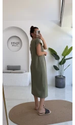 Clover Vatkalı Elbise - Yeşil