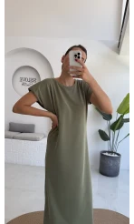 Clover Vatkalı Elbise - Yeşil