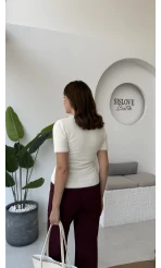 Coquette Kurdele Düğmeli Hırka - Kırık Beyaz - 25033