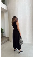 Coquette Sıfır Kol Tulum - Siyah - Kod: 4144
