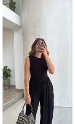 Coquette Sıfır Kol Tulum - Siyah - Kod: 4144