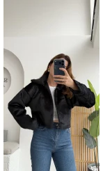 Crema Crop Kürk Mont Siyah Kod - Kod: 9620