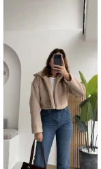 Crema Crop Kürk Mont Taş Kod - Kod: 9620