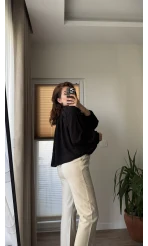 Crema Tül Bluz - Siyah - 4959