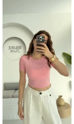Crop Oys Pembe T-Shirt