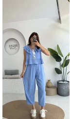 Cute Volanlı Pensli Takım - 1000-4000 - Mavi
