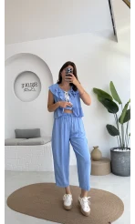 Cute Volanlı Pensli Takım - 1000-4000 - Mavi