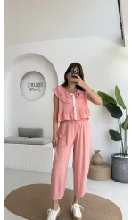 Cute Volanlı Pensli Takım - 1000-4000 - Pembe Tonları